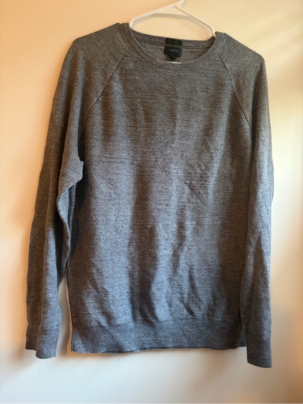 J.Crew Men’s Heather Gray Crewneck Sweater Lightweight Knit Pullover